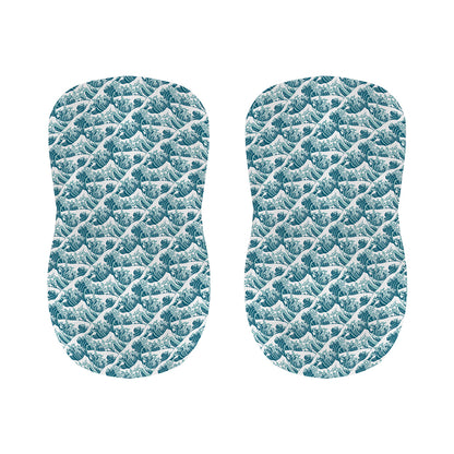 Japanese Kanagawa Wave Pattern Print Bar Stool Covers
