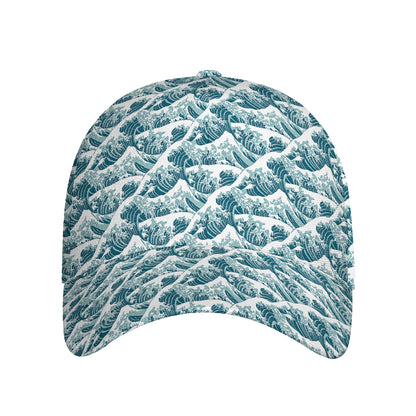 Japanese Kanagawa Wave Pattern Print Baseball Cap