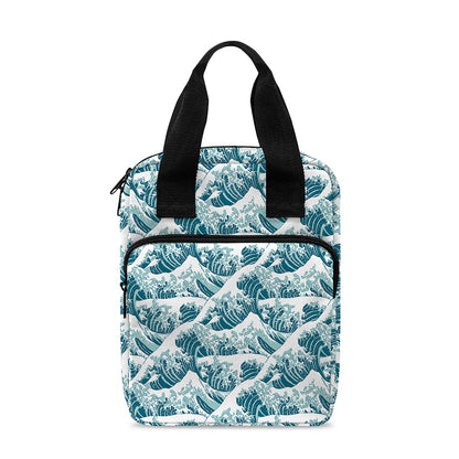 Japanese Kanagawa Wave Pattern Print Bible Tote Bag