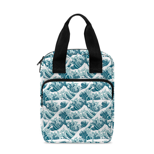 Japanese Kanagawa Wave Pattern Print Bible Tote Bag