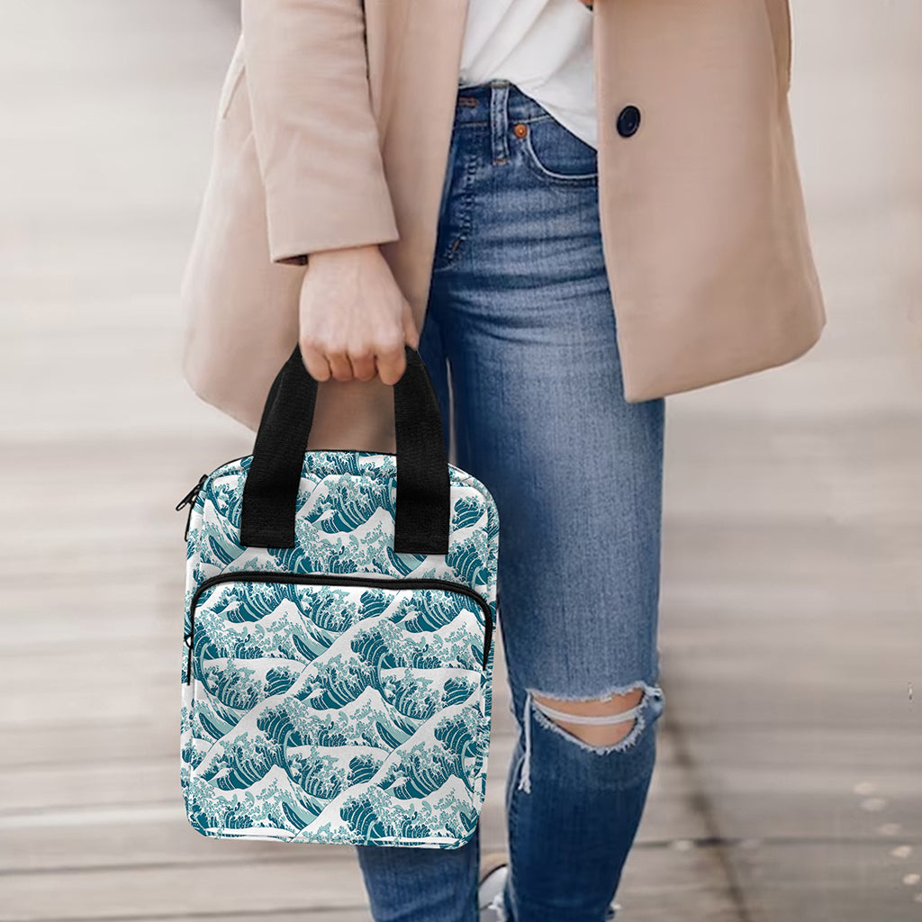 Japanese Kanagawa Wave Pattern Print Bible Tote Bag