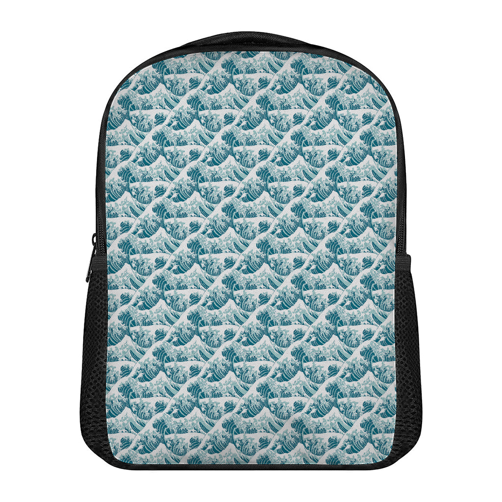 Japanese Kanagawa Wave Pattern Print Casual Backpack