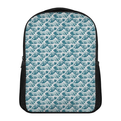 Japanese Kanagawa Wave Pattern Print Casual Backpack