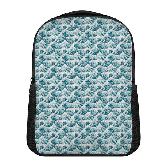 Japanese Kanagawa Wave Pattern Print Casual Backpack