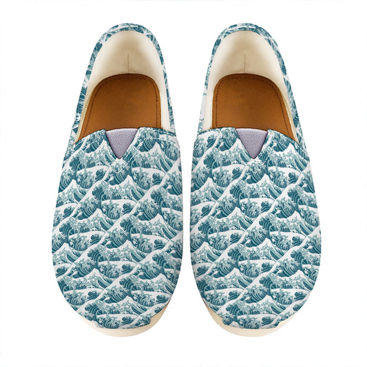 Japanese Kanagawa Wave Pattern Print Casual Shoes