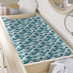 Japanese Kanagawa Wave Pattern Print Changing Pad Cover