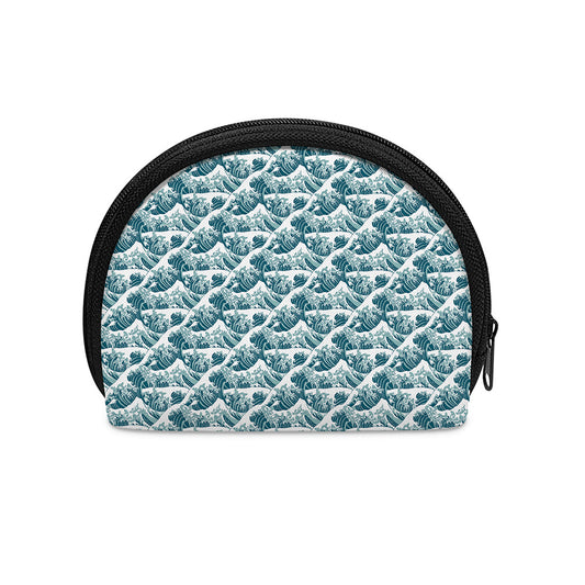 Japanese Kanagawa Wave Pattern Print Coin Purse