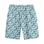 Japanese Kanagawa Wave Pattern Print Cotton Shorts
