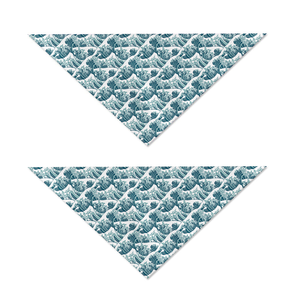 Japanese Kanagawa Wave Pattern Print Dog Bandana