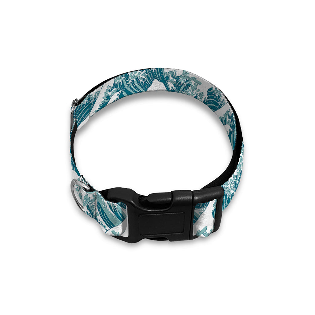 Japanese Kanagawa Wave Pattern Print Dog Collar