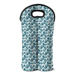Japanese Kanagawa Wave Pattern Print Double Neoprene Wine Tote