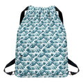 Japanese Kanagawa Wave Pattern Print Drawstring Backpack