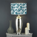 Japanese Kanagawa Wave Pattern Print Drum Lamp Shade