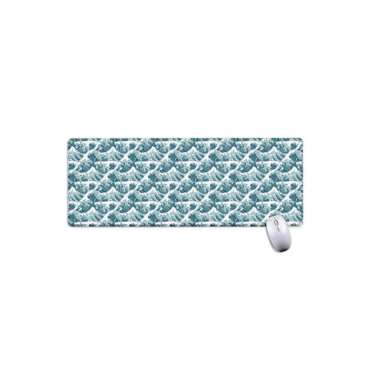 Japanese Kanagawa Wave Pattern Print Extended Mouse Pad