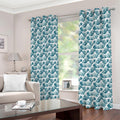 Japanese Kanagawa Wave Pattern Print Extra Wide Grommet Curtains