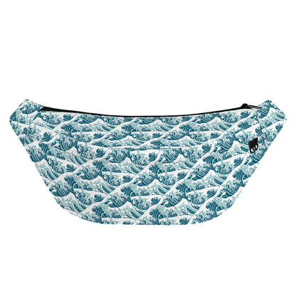 Japanese Kanagawa Wave Pattern Print Fanny Pack