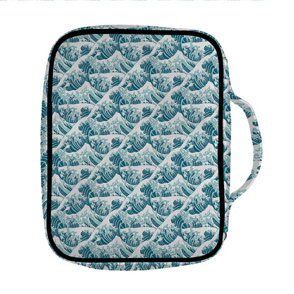 Japanese Kanagawa Wave Pattern Print Front Pocket Bible Bag