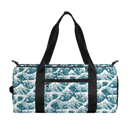 Japanese Kanagawa Wave Pattern Print Gym Bag