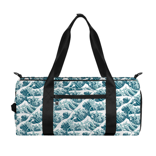 Japanese Kanagawa Wave Pattern Print Gym Bag