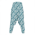 Japanese Kanagawa Wave Pattern Print Hammer Pants