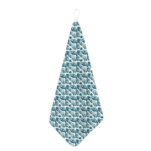 Japanese Kanagawa Wave Pattern Print Hand Towel