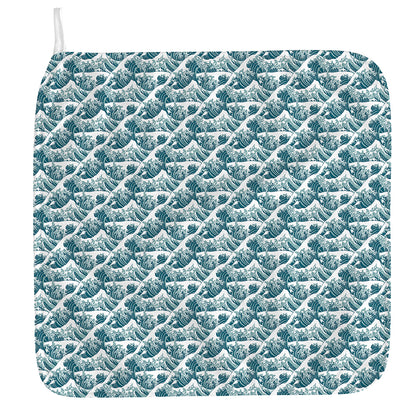 Japanese Kanagawa Wave Pattern Print Hand Towel