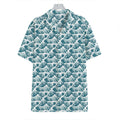 Japanese Kanagawa Wave Pattern Print Hawaiian Shirt