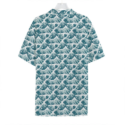Japanese Kanagawa Wave Pattern Print Hawaiian Shirt
