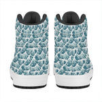 Japanese Kanagawa Wave Pattern Print High Top Leather Sneakers