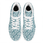 Japanese Kanagawa Wave Pattern Print High Top Leather Sneakers