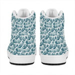 Japanese Kanagawa Wave Pattern Print High Top Leather Sneakers