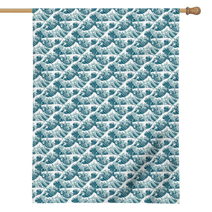 Japanese Kanagawa Wave Pattern Print House Flag