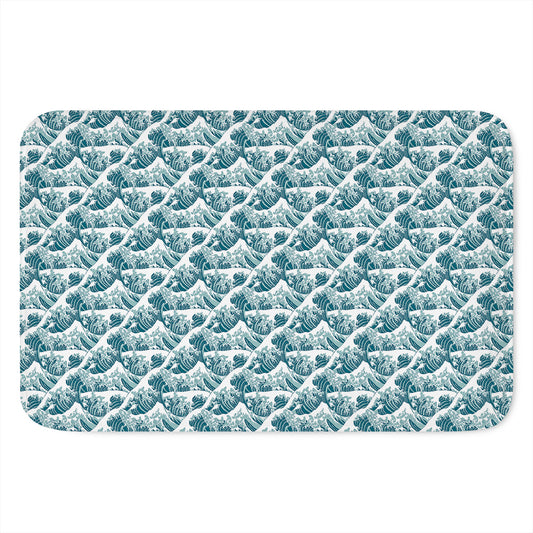 Japanese Kanagawa Wave Pattern Print Indoor Door Mat