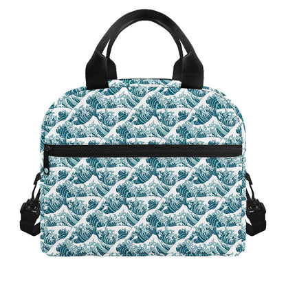 Japanese Kanagawa Wave Pattern Print Insulated Lunch Bag