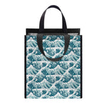 Japanese Kanagawa Wave Pattern Print Insulated Lunch Tote