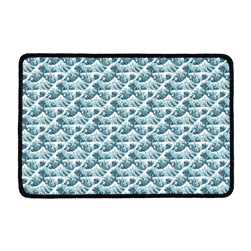 Japanese Kanagawa Wave Pattern Print Kitchen Mat