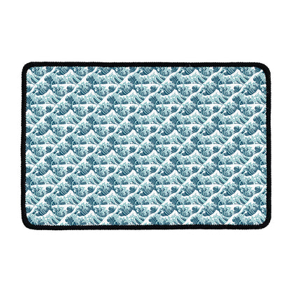 Japanese Kanagawa Wave Pattern Print Kitchen Mat