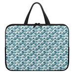 Japanese Kanagawa Wave Pattern Print Laptop Sleeve With Handle
