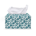Japanese Kanagawa Wave Pattern Print Leather Tissue Box Cover