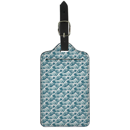 Japanese Kanagawa Wave Pattern Print Luggage Tag