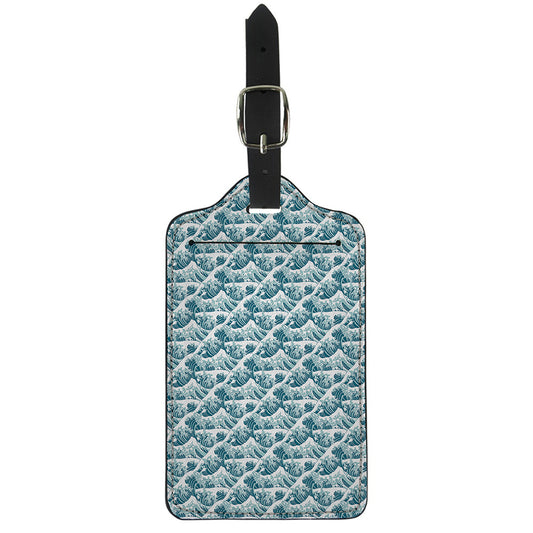 Japanese Kanagawa Wave Pattern Print Luggage Tag