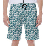 Japanese Kanagawa Wave Pattern Print Men's Beach Shorts