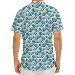 Japanese Kanagawa Wave Pattern Print Men's Deep V-Neck Shirt