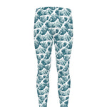Japanese Kanagawa Wave Pattern Print Men's leggings