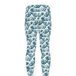 Japanese Kanagawa Wave Pattern Print Men's leggings
