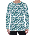 Japanese Kanagawa Wave Pattern Print Men's Long Sleeve T-Shirt