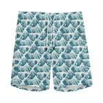 Japanese Kanagawa Wave Pattern Print Men's Sports Shorts