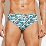 Japanese Kanagawa Wave Pattern Print Men's Swim Briefs