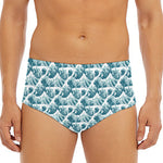 Japanese Kanagawa Wave Pattern Print Men's Triangle Swim Briefs