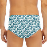 Japanese Kanagawa Wave Pattern Print Men's Triangle Swim Briefs